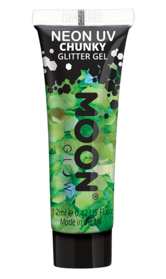 Paillettes de gel vert néon UV