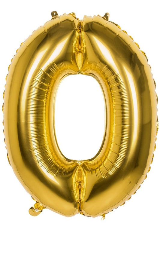 Ballon Numéro 0 Or 86cm