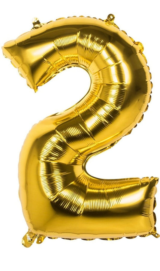 Ballon Chiffre 2 Doré 86cm