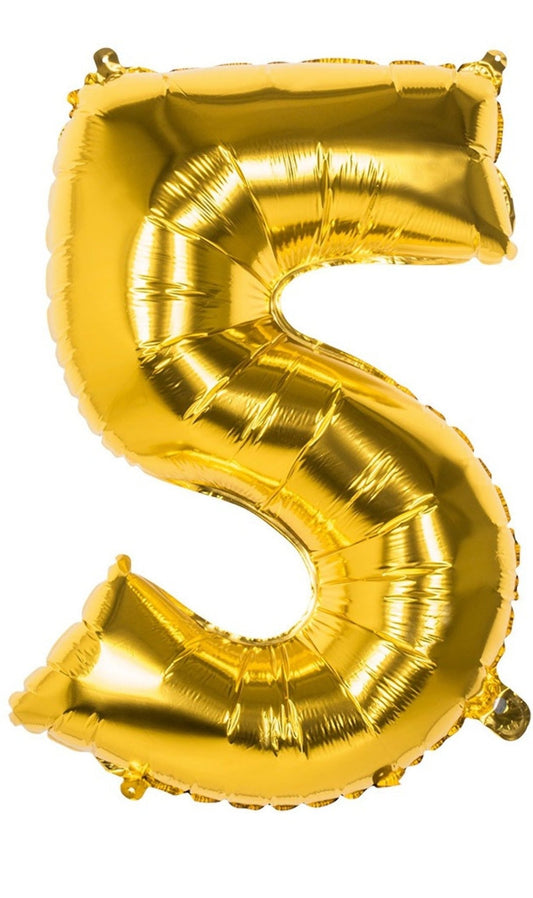 Ballon Chiffre 5 Doré 86cm