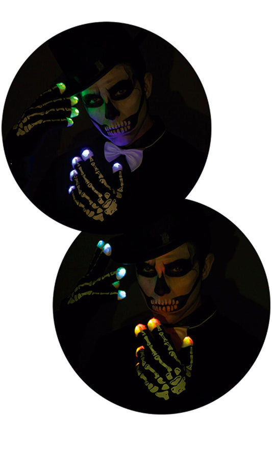Gants Squelette avec Lumière