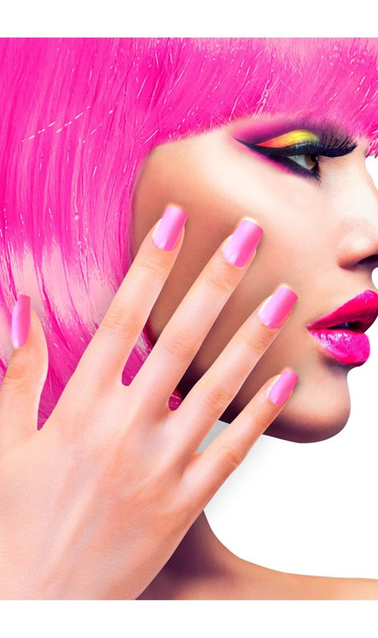 Kit 12 Faux Ongles Fuchsia Fluorescent
