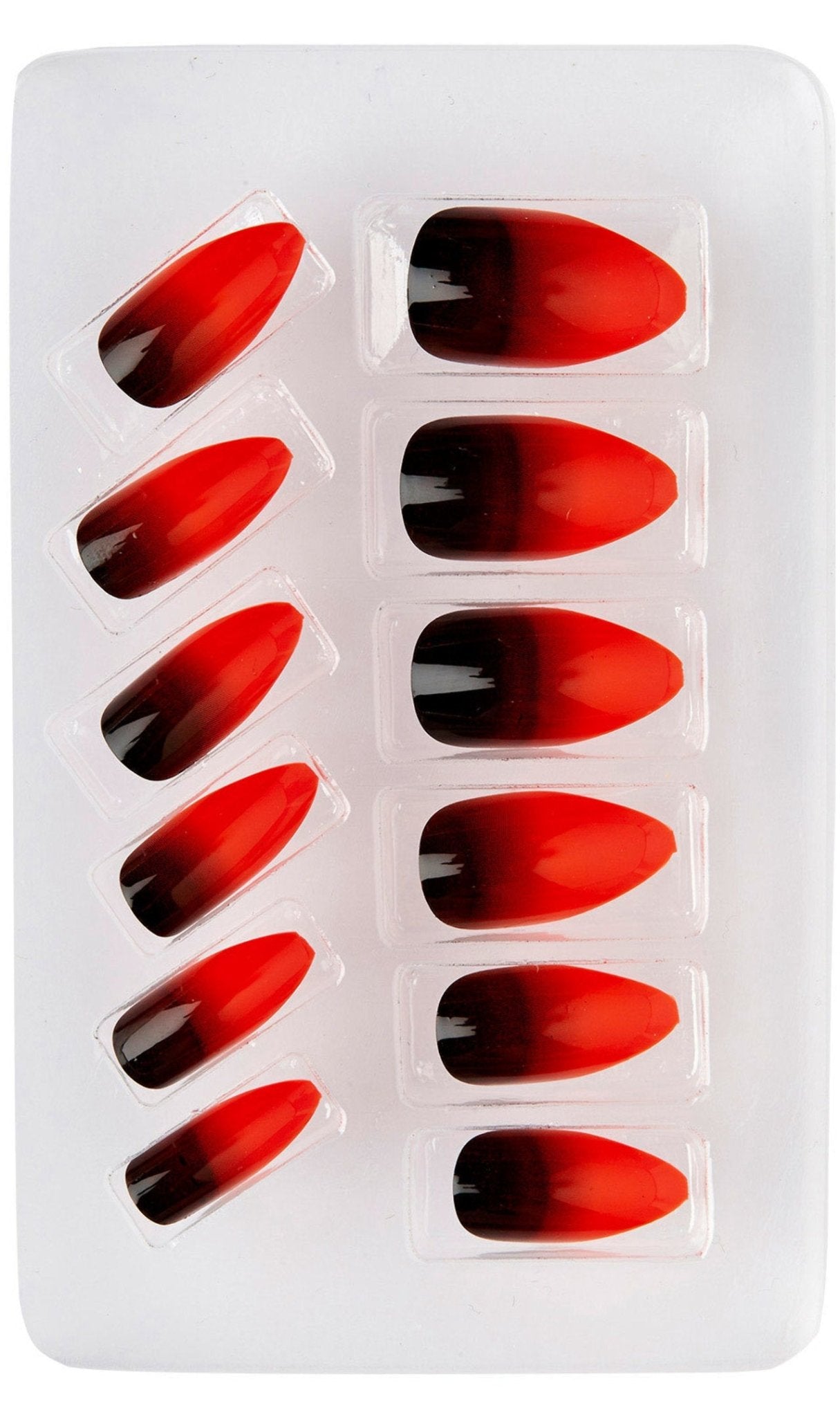 Kit 12 Faux Ongles Rouge et Noir