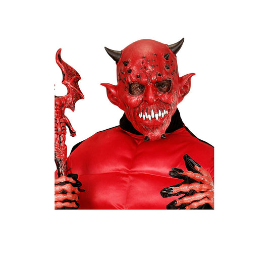 Máscara de látex de Diablo con Cuernos | Don Disfraz