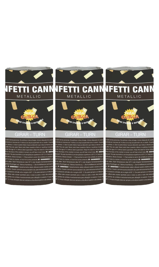 Pack 3 Canons Confettis Dorés