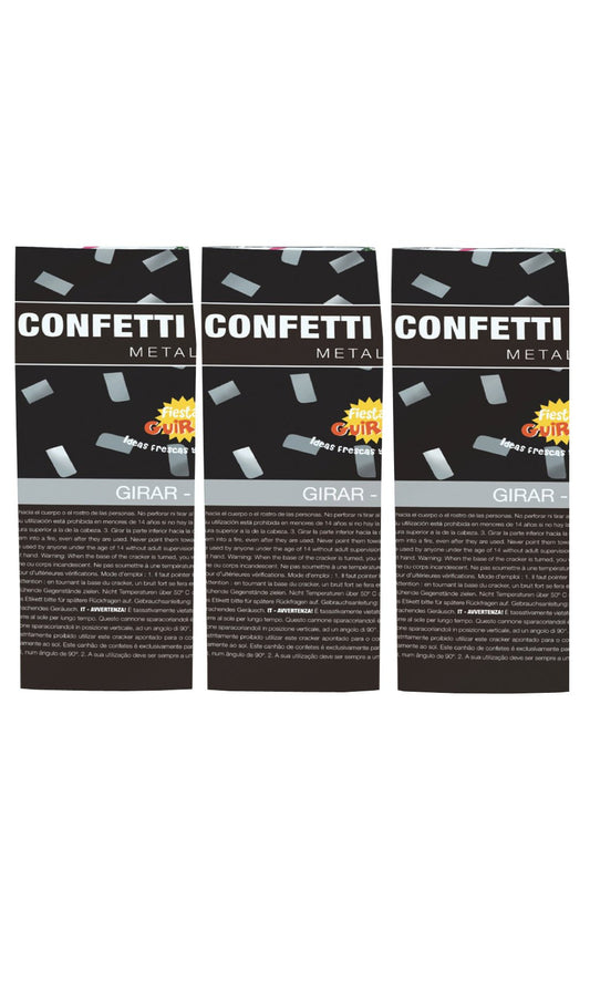 Pack 3 Canons Confettis Argenté