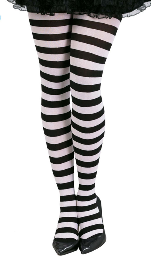 Collant Rayé Noir et Blanc