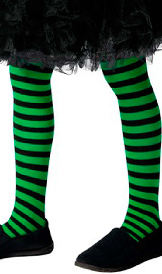 Collants Rayés Vert et Noir pour enfant