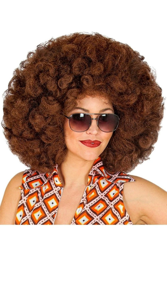 Perruque Afro Marron Plus
