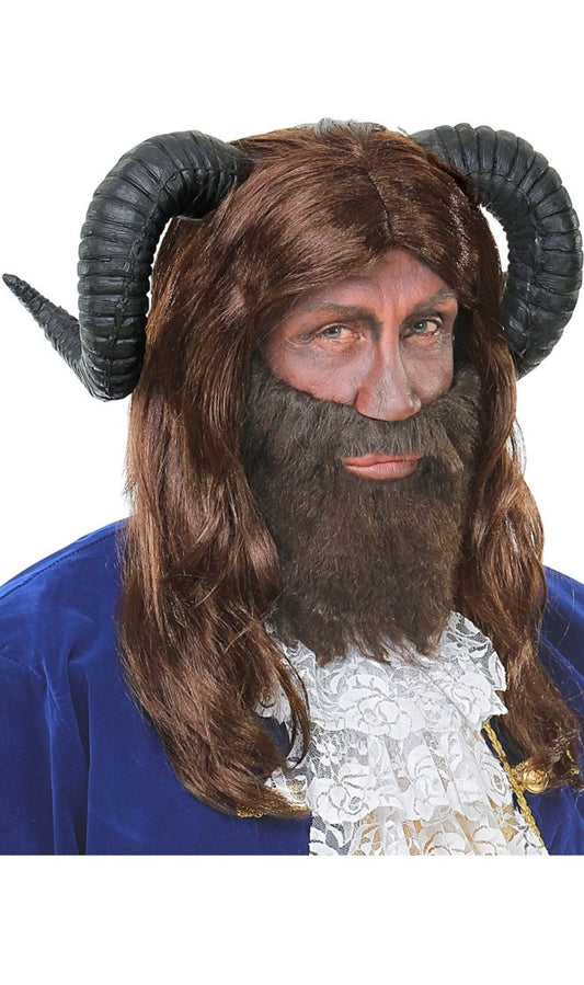 Perruque de La Bête avec Cornes