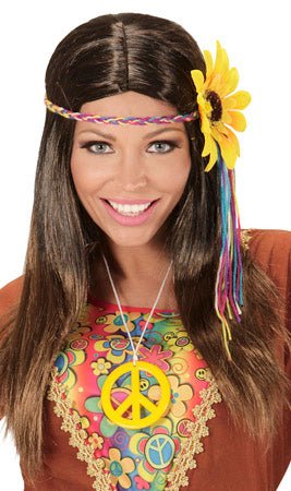 Perruque Hippie Guirlande Tournesol