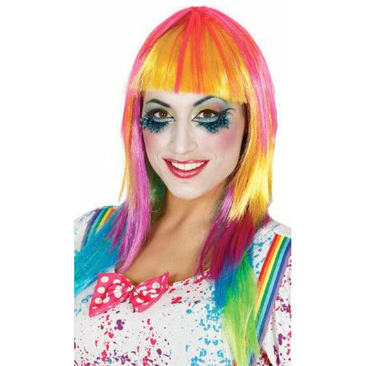 Peluca Larga Flequillo Multicolor | Don Disfraz