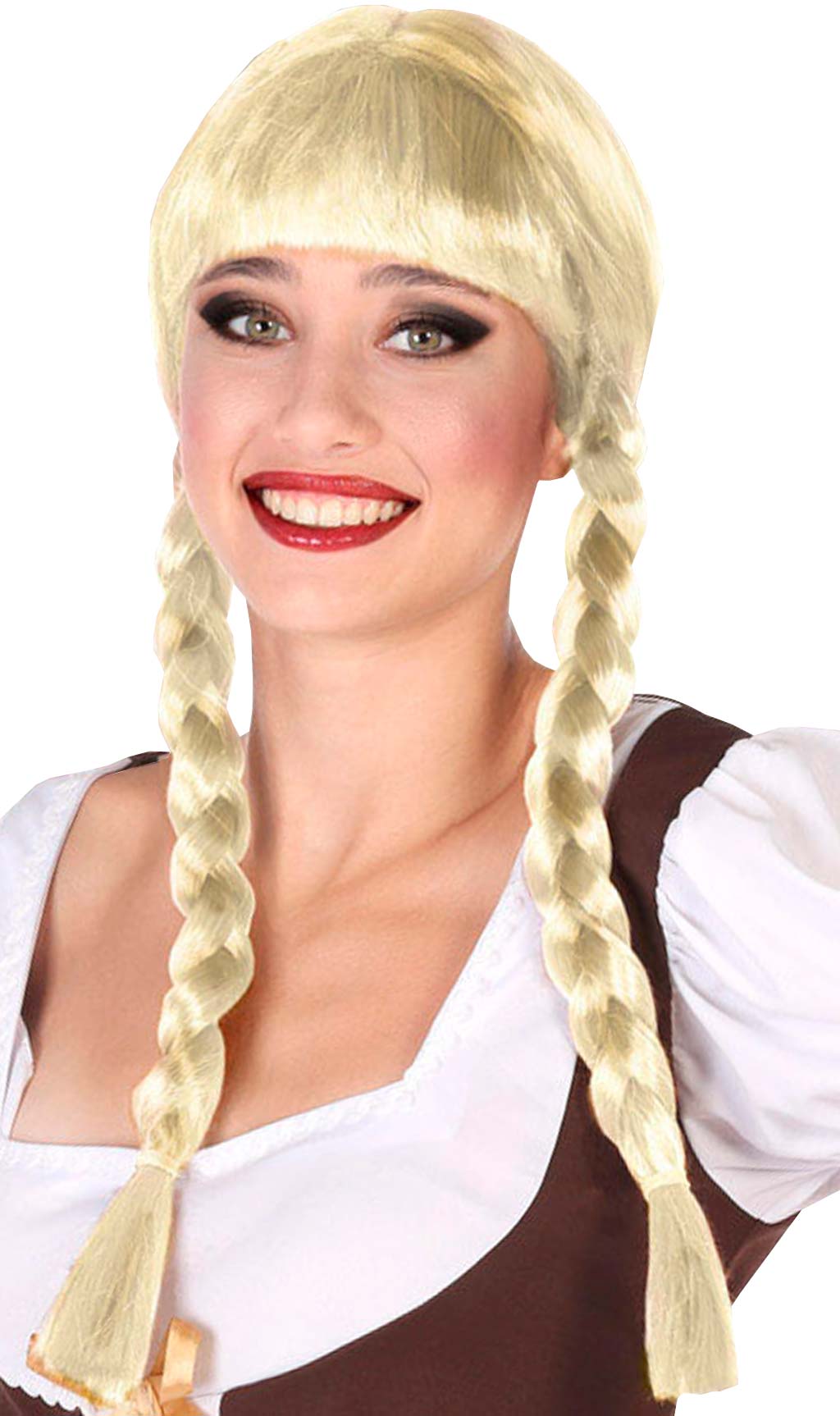 Perruque Blonde avec Frange et Tresses