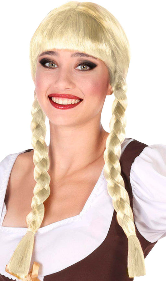 Perruque Blonde avec Frange et Tresses