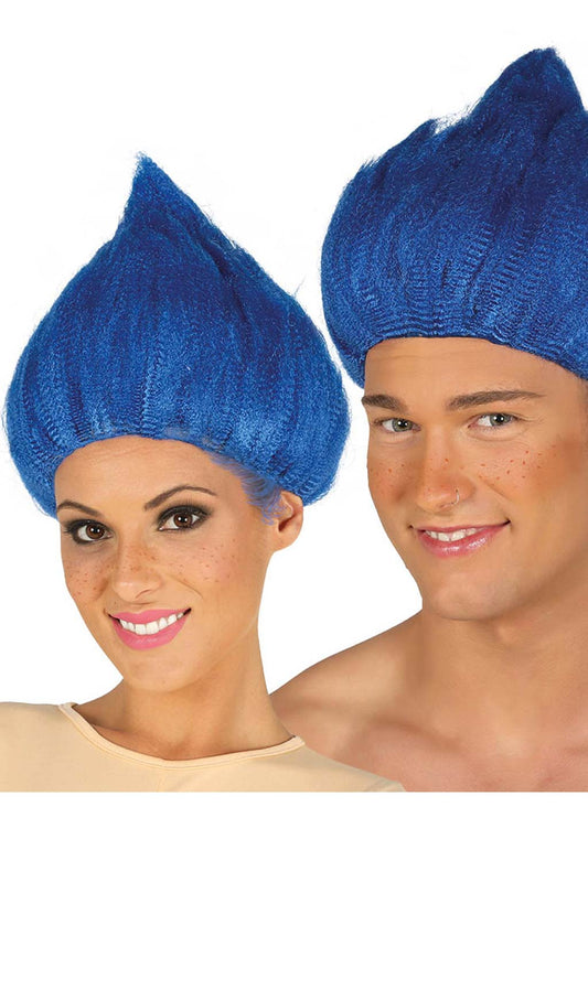 Perruque de Troll Pointue Bleue