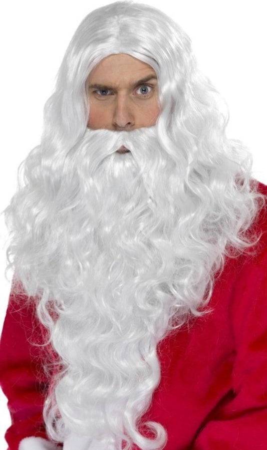Perruque et Barbe Longue de Père Noël
