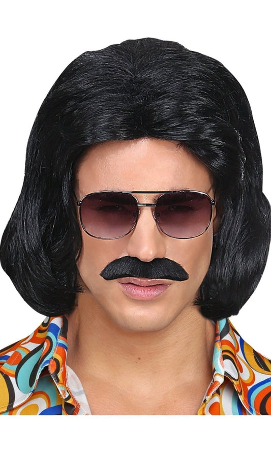 Perruque et Moustache de Dandy Noir