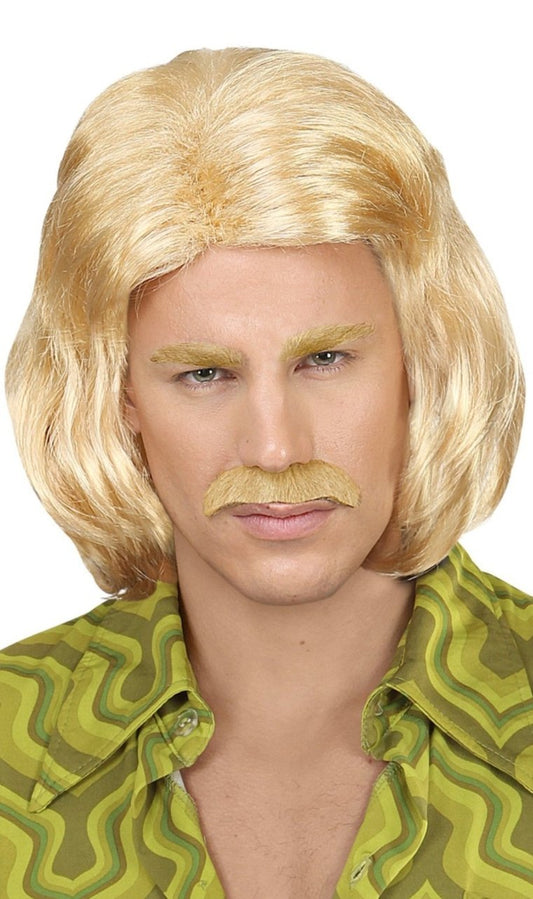 Perruque et Moustache de Dandy Blond