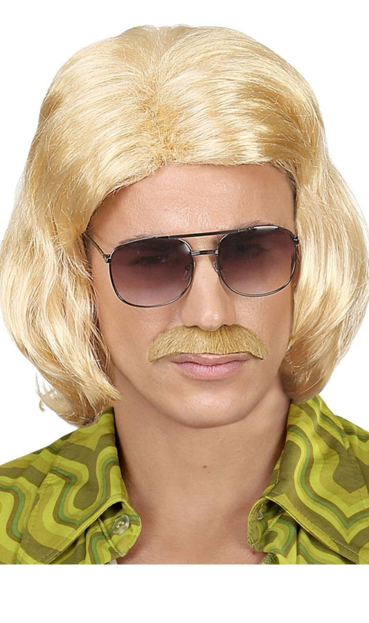 Perruque et Moustache de Dandy Blond