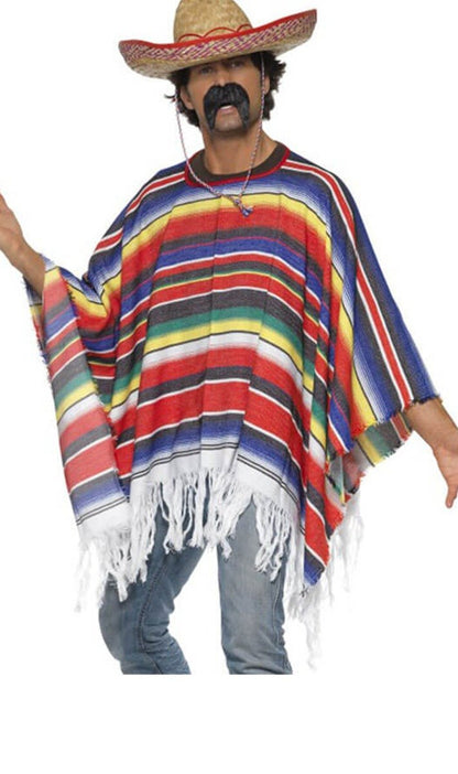 Poncho mexicain à rayures