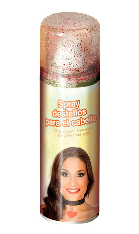 Bombe Laque pour Cheveux Pailletés Rouges