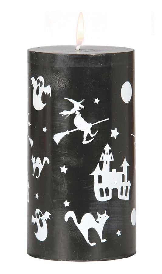 Grande Bougie Noire Halloween